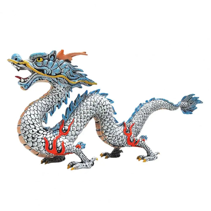 Elegant Kinesisk Drage Feng Shui Skulptur i PVC