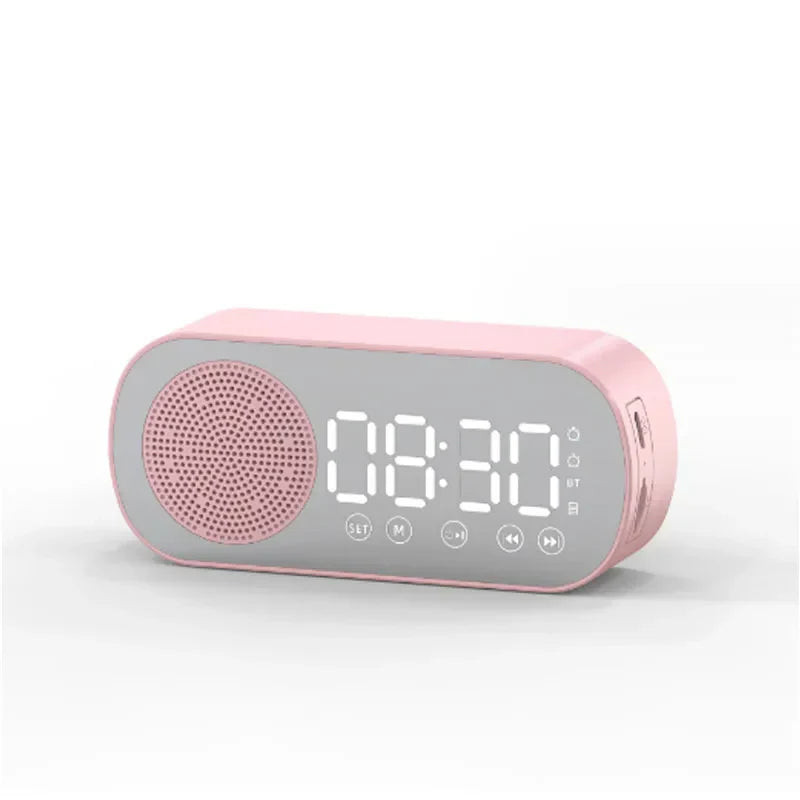 LED Spejl Vækkeur med Bluetooth Højttaler og FM Radio