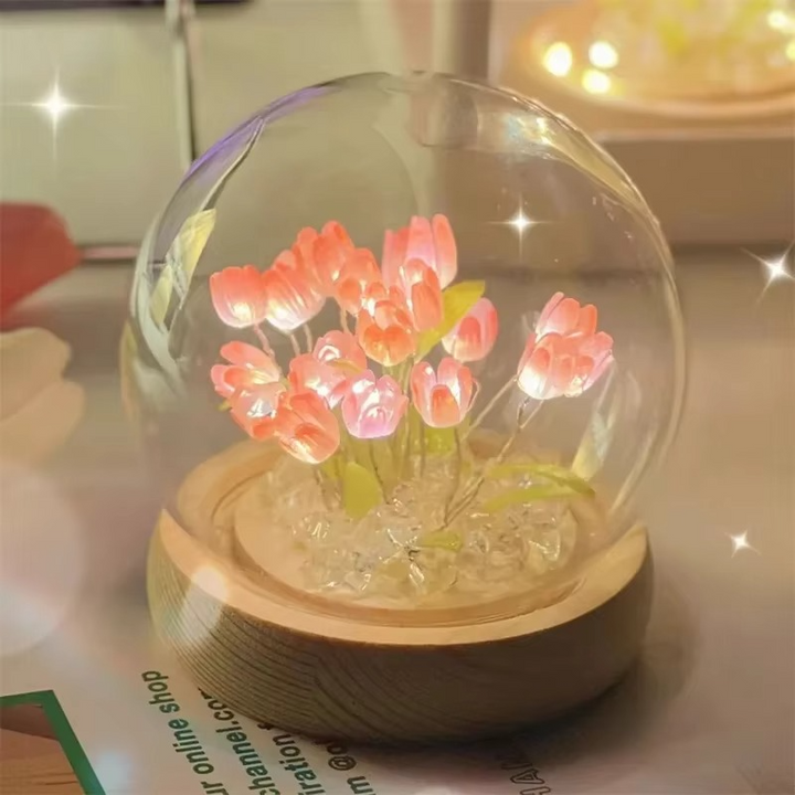 Håndlavet Tulipan LED Nattelys Bordlampe