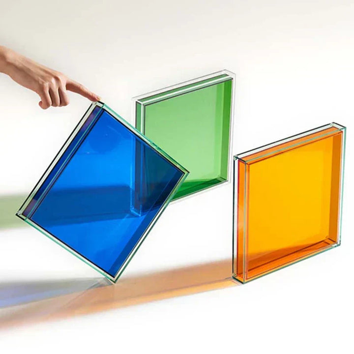 Farverig Dobbeltone Serveringsbakke i Akryl