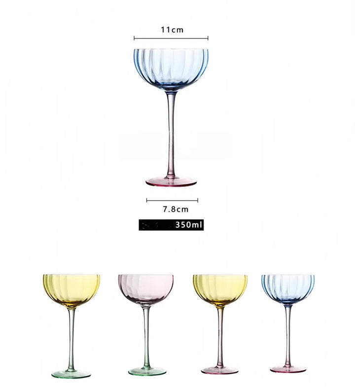 Græskarformede Krystal Champagneglas med Elegant Halsdesign