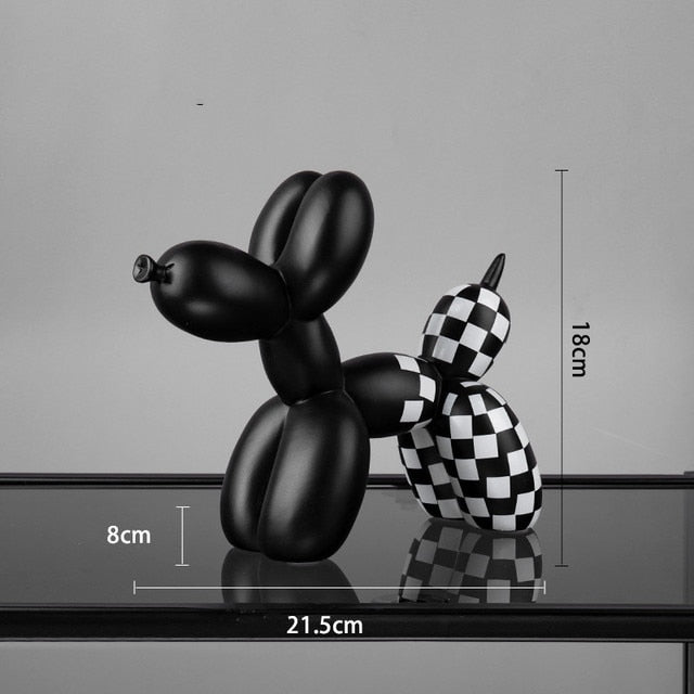 Harlekin Ballonhund Skulptur i Håndlavet Harpiks