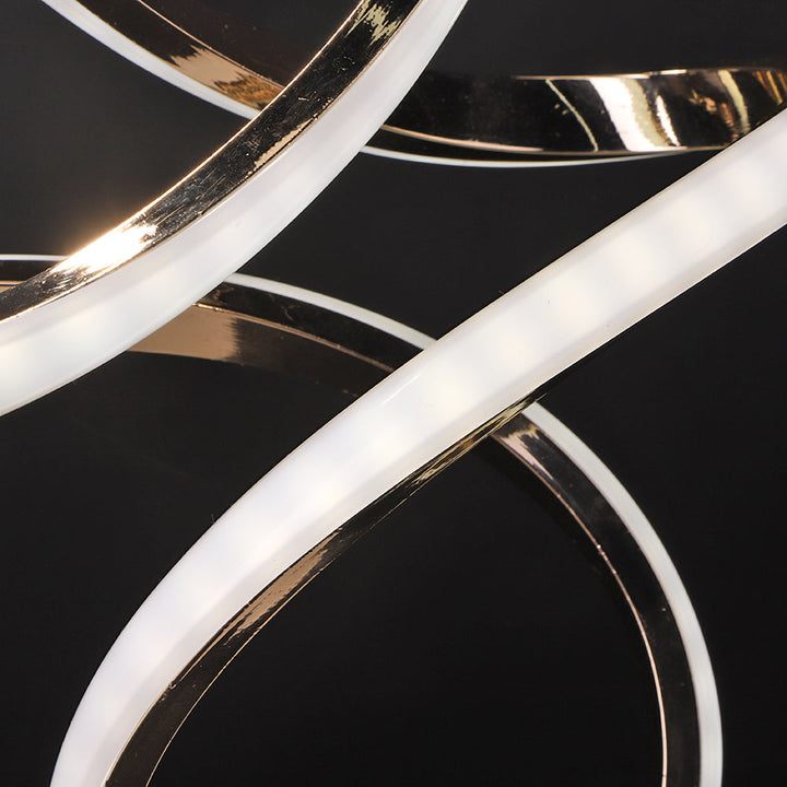 Elegant Spiral LED Bordlampe i Aluminium med Varmt Lys