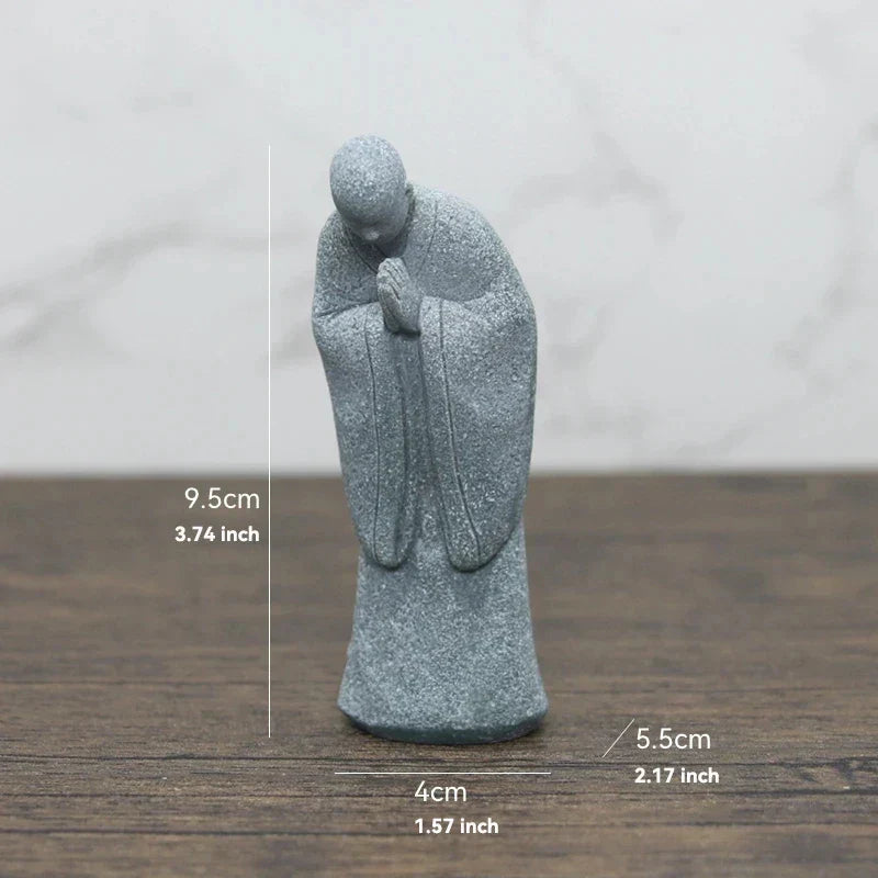 Lille Buddha Statue i Sandsten til Meditation og Zen Have