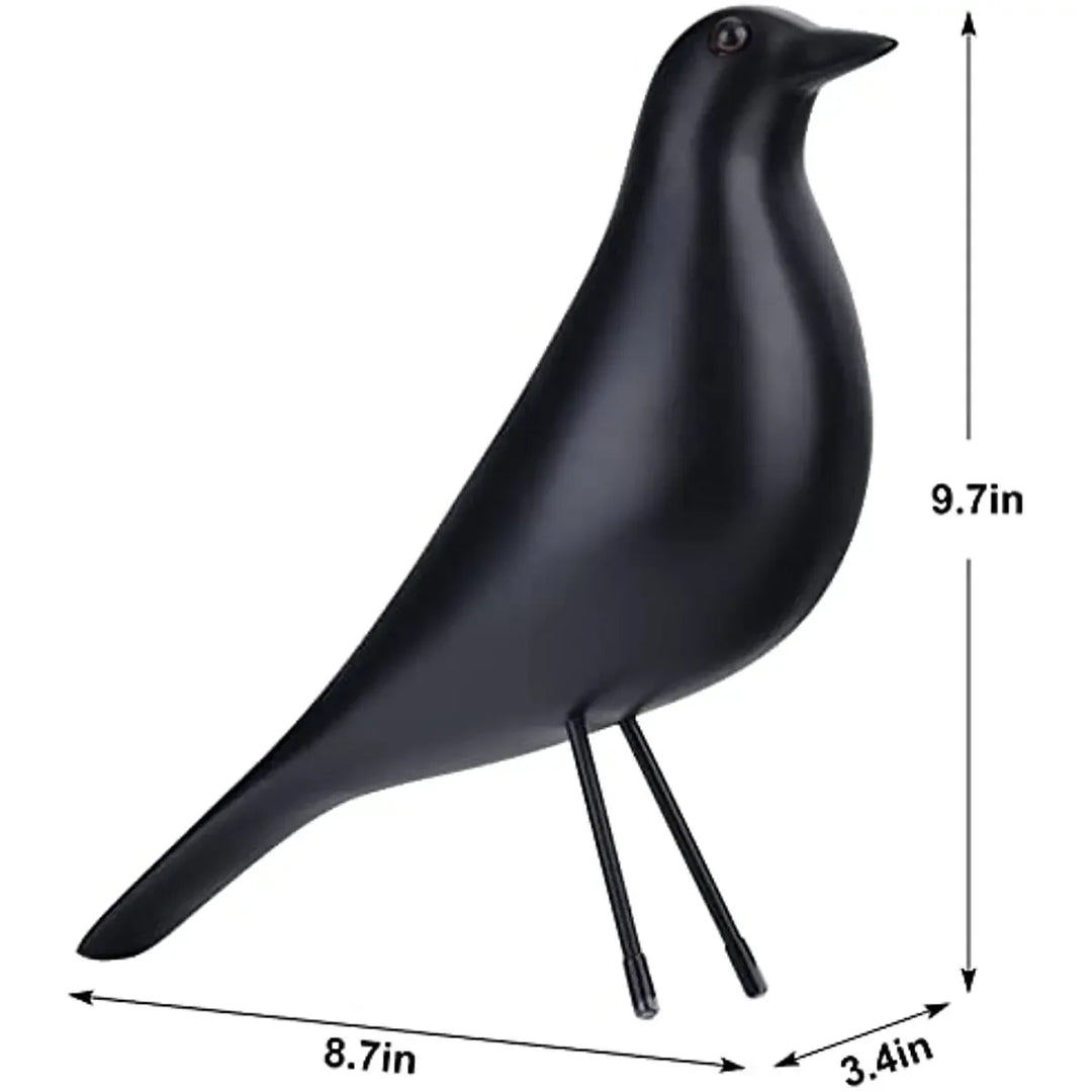 Elegant Harpiks Fugl Skulptur i Hvid Finish