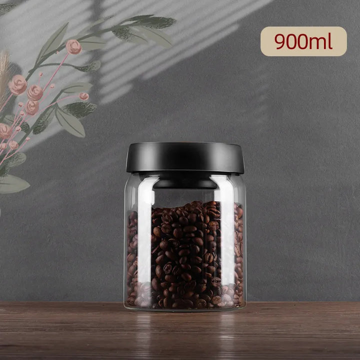 Lufttæt Vakuumforseglet Glasbeholder til Kaffe og Fødevarer