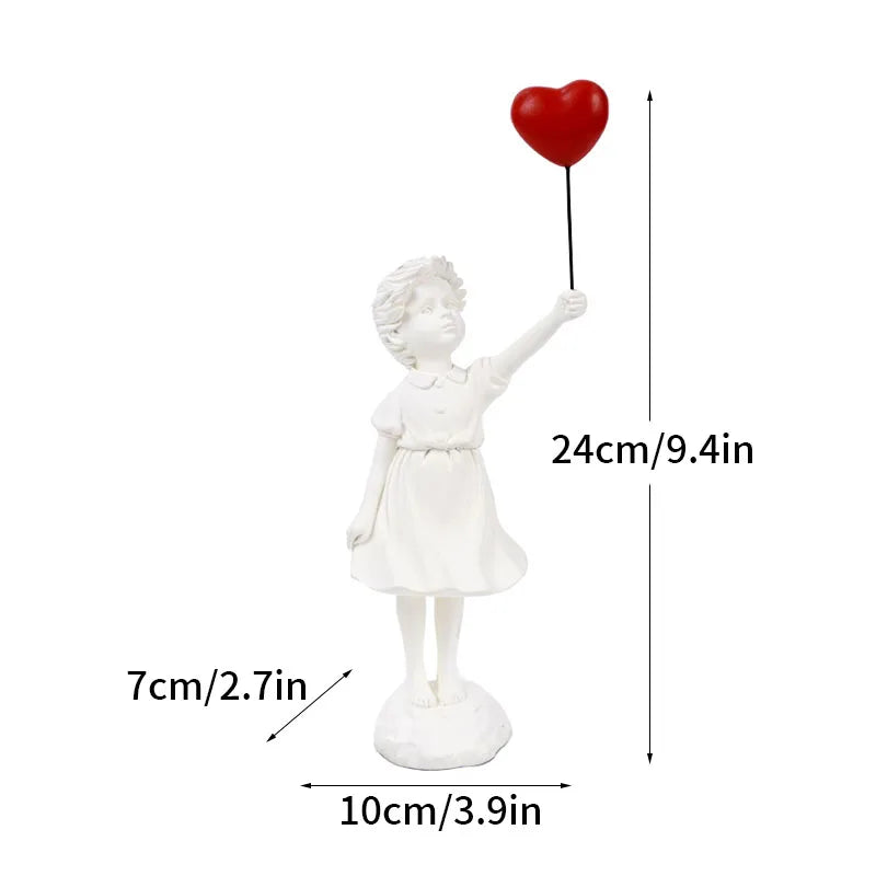 Håndlavet Banksy Blomsterkaster Harpiksskulptur 21,5 cm