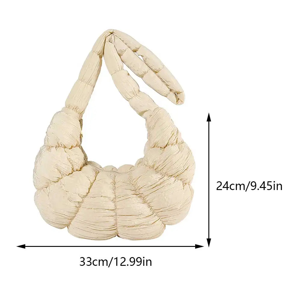 Puff Croissant Skuldertaske i Let Nylon