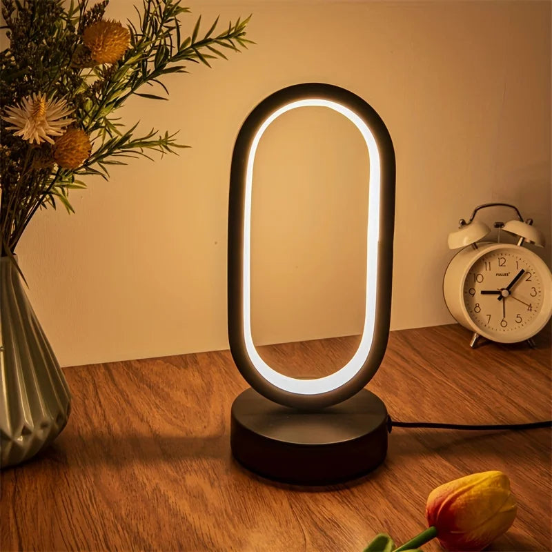 U-formet LED Bordlampe i Metal og Akryl