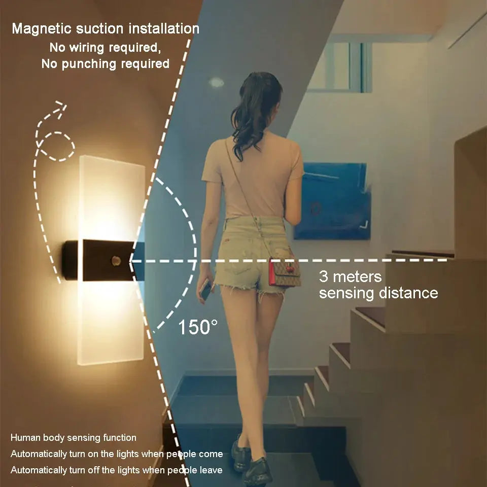 USB Genopladelig Touch Væglampe i Akryl Design
