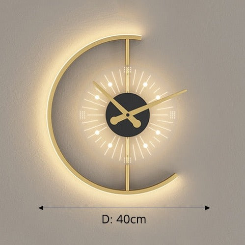 Minimalistisk LED Vægur med Belysning