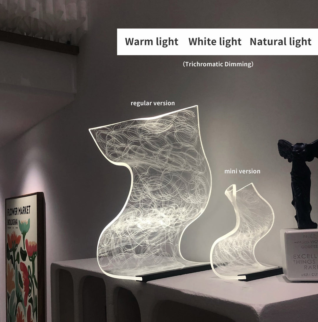 Artsy LED Bordlampe i Glas - Mini & Regular Størrelser