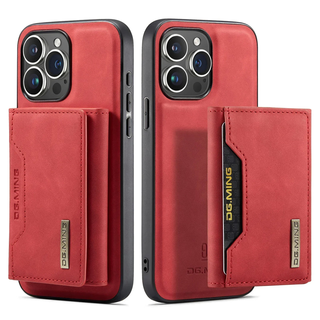 Magnetisk 2-i-1 iPhone Cover med Aftagelig Læderpung