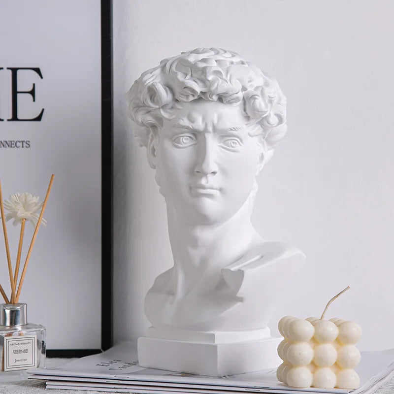Håndlavet David Hoved Bust i Resin - Moderne Abstrakt Skulptur