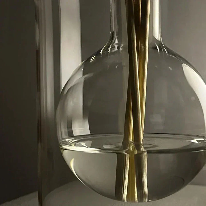 Elegant Glas- og Træduftdiffuser med 8 Duftpinde