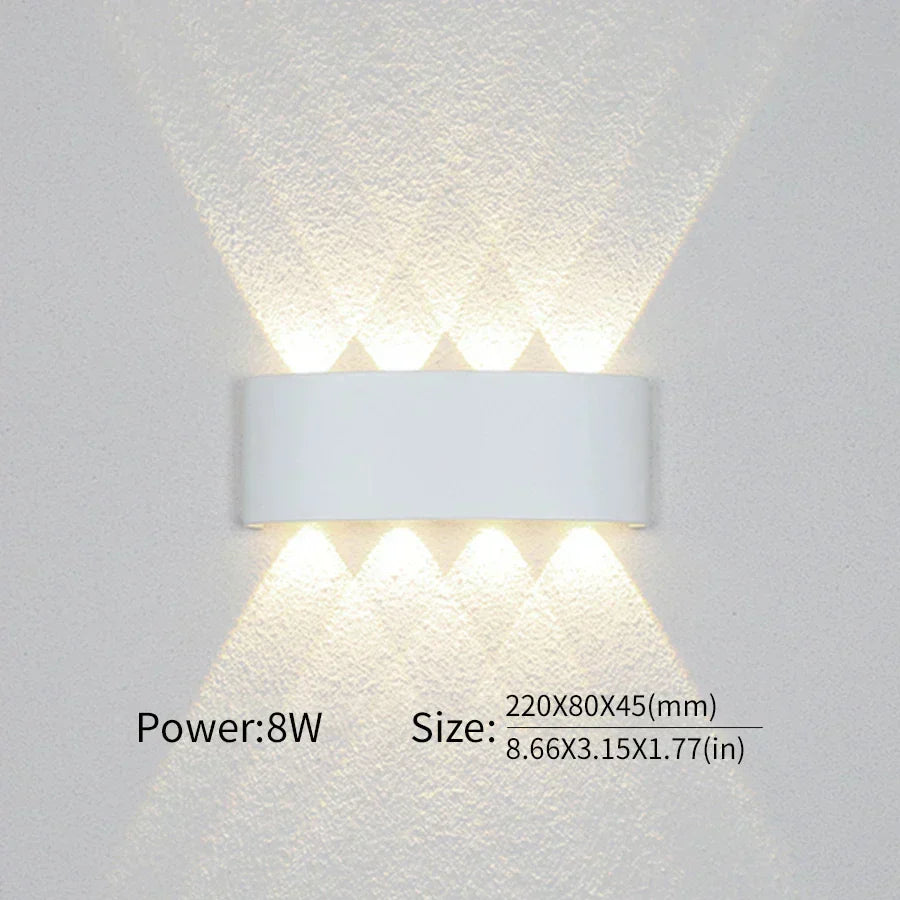 Minimalistisk Aluminium LED Væglampe til Indendørs og Udendørs Brug