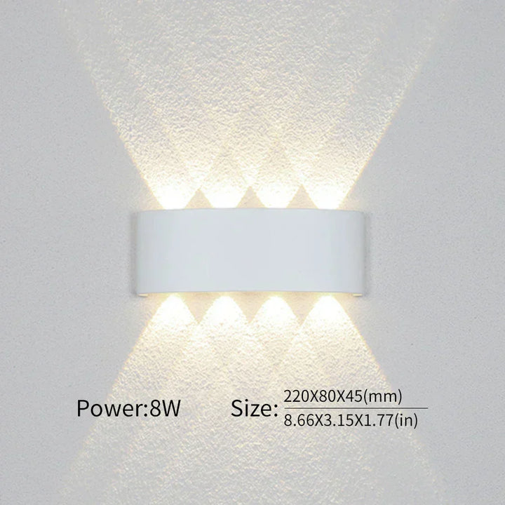 Minimalistisk Aluminium LED Væglampe til Indendørs og Udendørs Brug