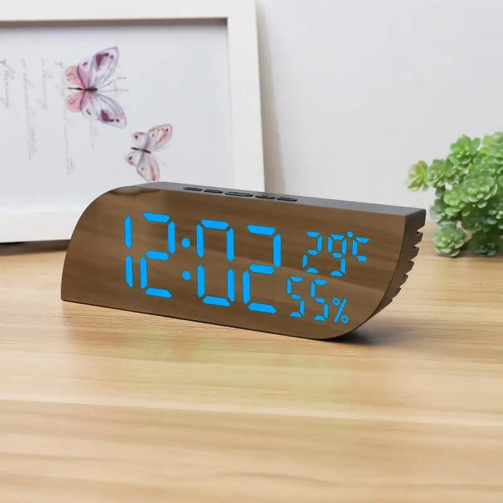 Moderne LED Digital Vækkeur med Dobbelt Display og Snooze Funktion
