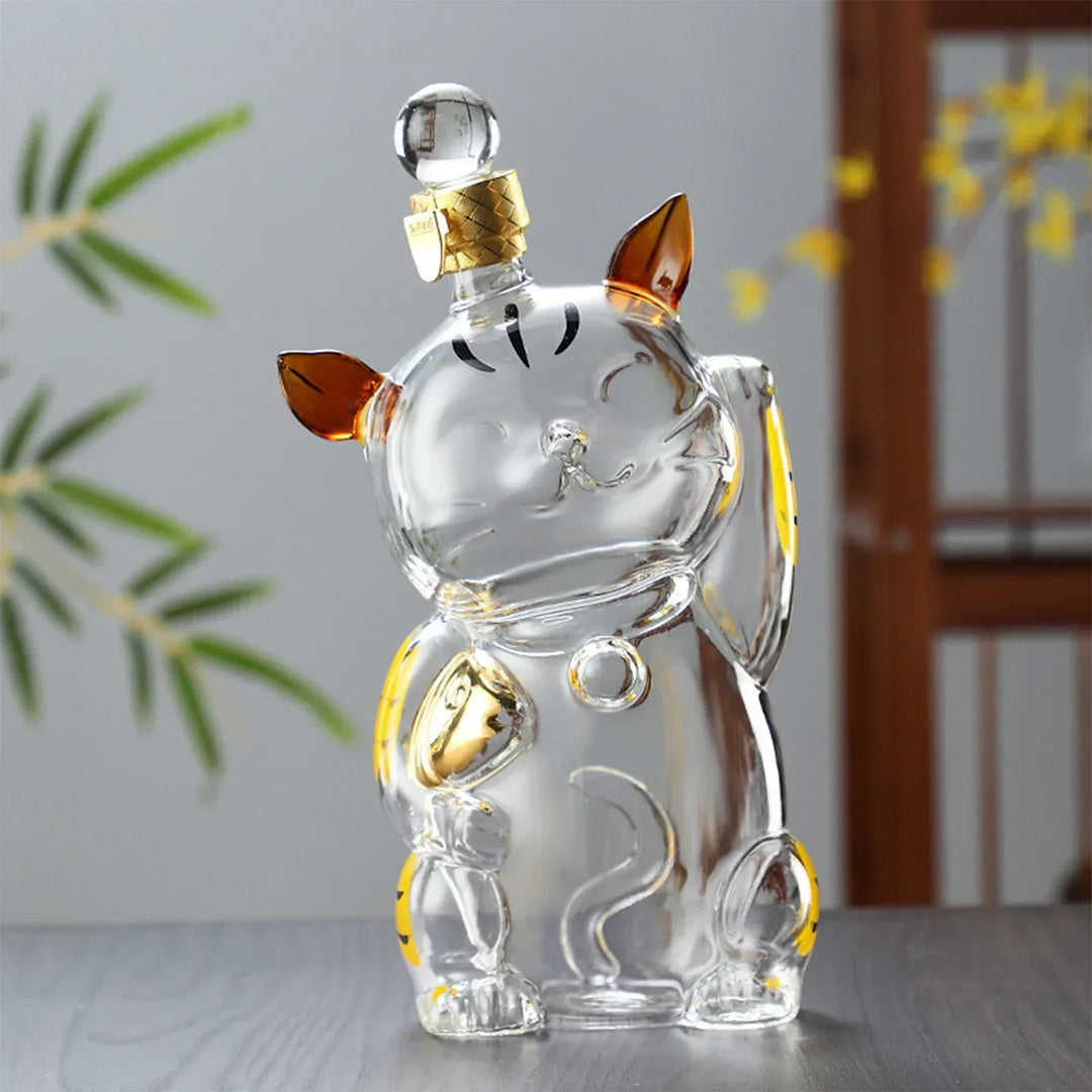 Kat Formet Glas Karaffel 1000ml Håndlavet