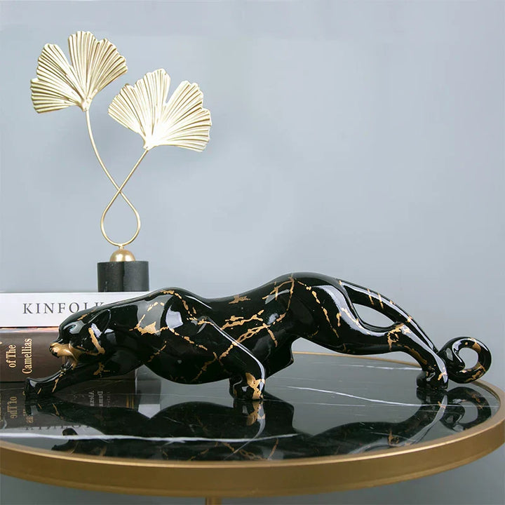 Elegant Jaguar Stenskulptur i Høj Kvalitet