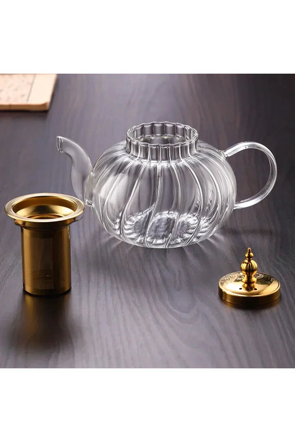 Varmeresistent Glas Kande 1.2L med Stilfuldt Design