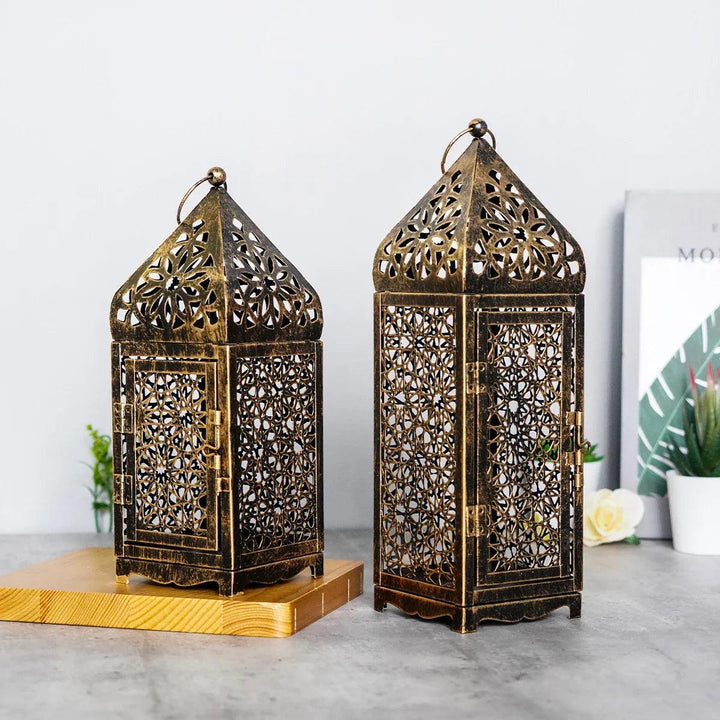Orientalsk Metal Lanterne Lysestage med Vintage Design