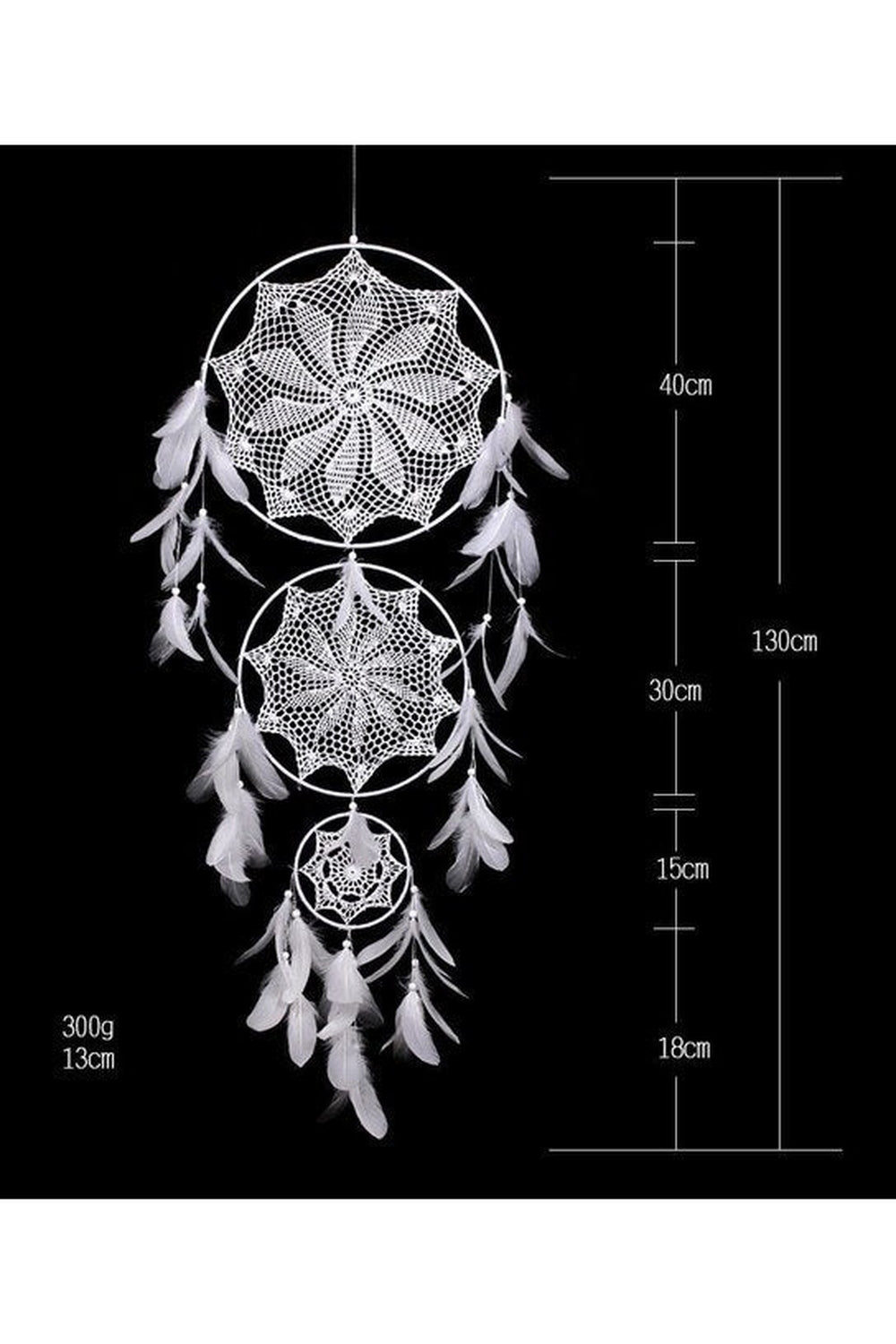 Stor Økologisk Drømmefanger Vægkunst med Håndlavet Design