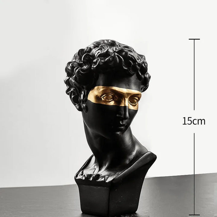 David Bust Skulptur i Hvid Gips med Religiøst Tema