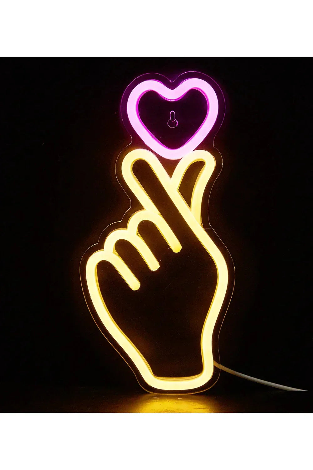 Hånd Hjerte Neon Skilt i Akryl med LED Belysning