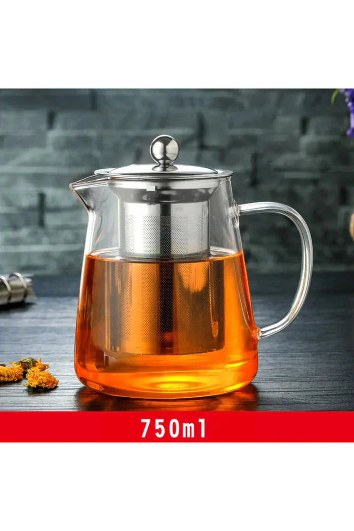 Elegant Glas Teapot med Rustfrit Stål Infuser - 18.5 oz, 25.4 oz, 32 oz, 44 oz