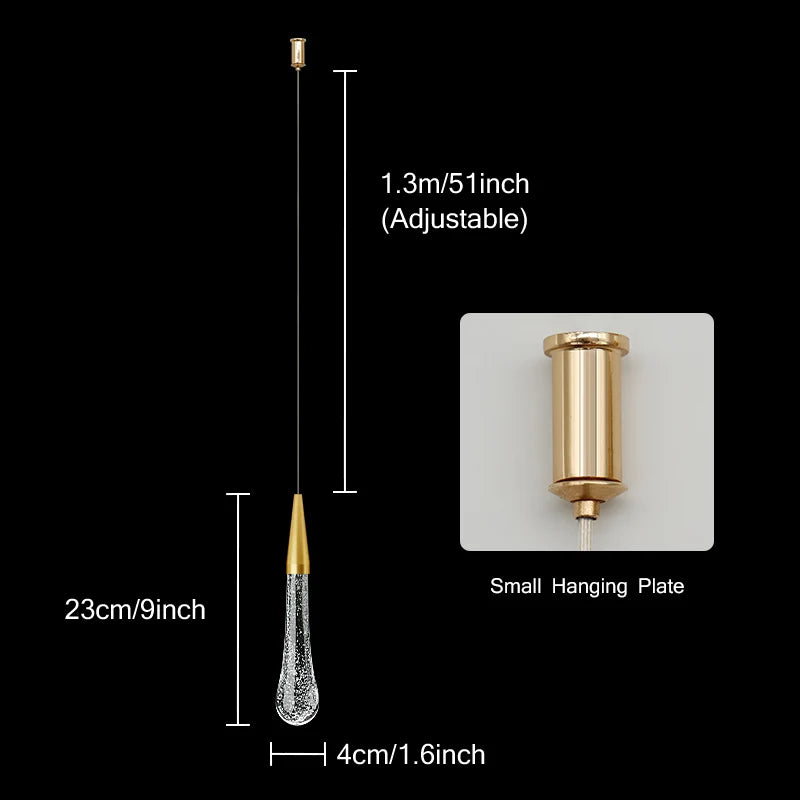Krystal Pendellampe med Metalramme - Moderne LED Belysning