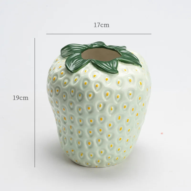 Jordbærformet Keramisk Vase til Blomsterarrangementer