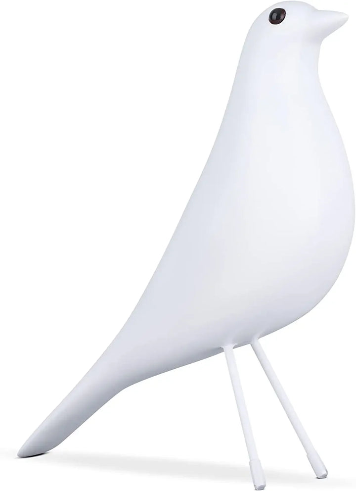 Elegant Harpiks Fugl Skulptur i Hvid Finish