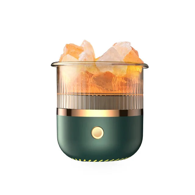 Himalayan Saltlampe Diffuser med LED Lys og Ultrasonisk Luftfugter
