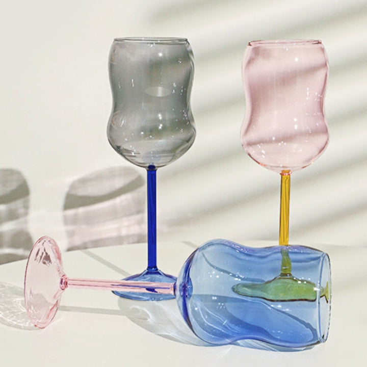 Tofarvet Vinglas i Borosilikatglas med Glaskande