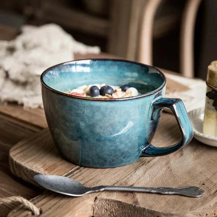 Håndmalet 22 oz Porcelæns Kaffekrus med Stor Kapacitet