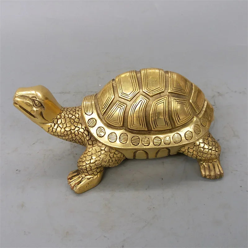Messing Skildpadde Statue til Feng Shui - Symbol på Lang Levetid og Sundhed