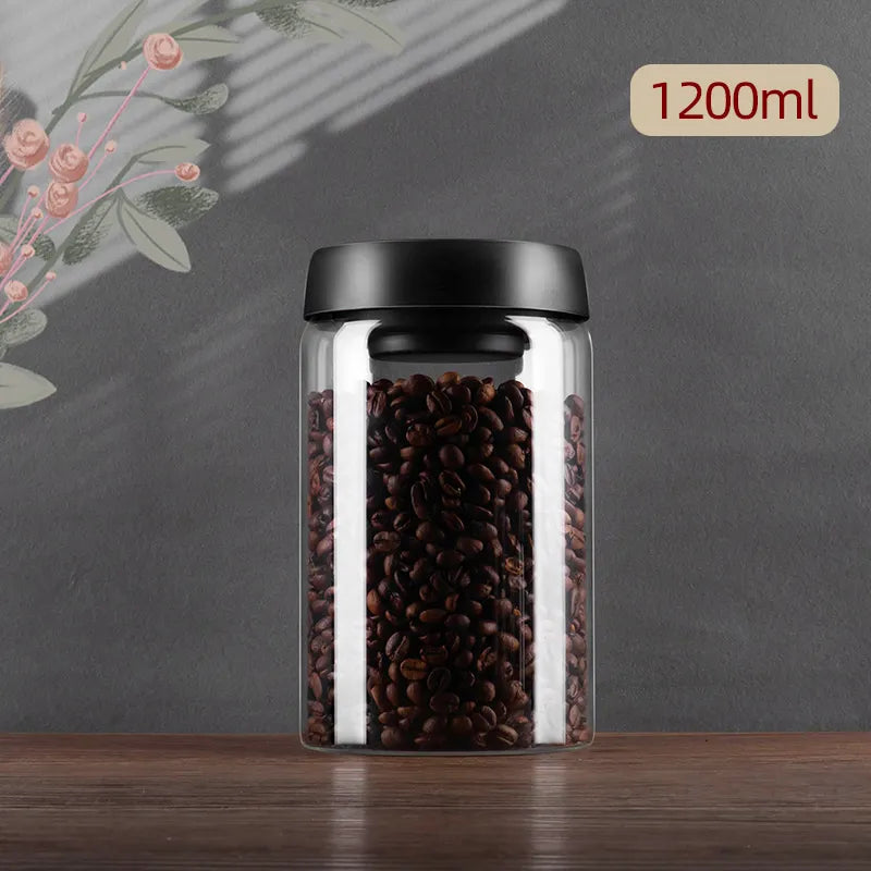 Lufttæt Vakuumforseglet Glasbeholder til Kaffe og Fødevarer