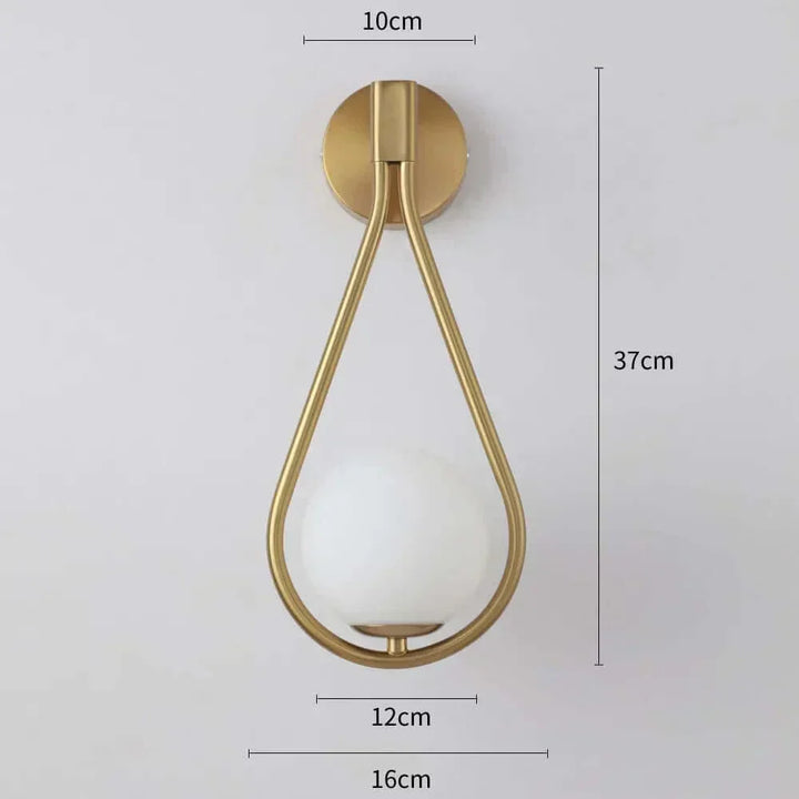 Moderne Væglampe med Glas Globus i Sort eller Guld