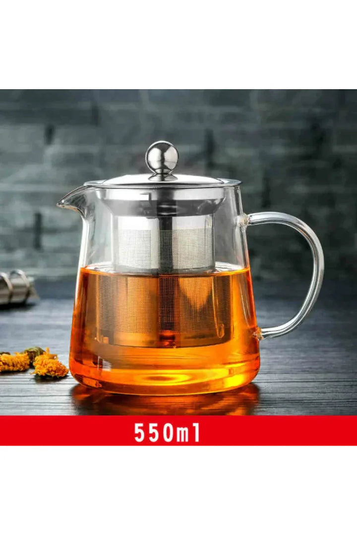 Elegant Glas Teapot med Rustfrit Stål Infuser - 18.5 oz, 25.4 oz, 32 oz, 44 oz