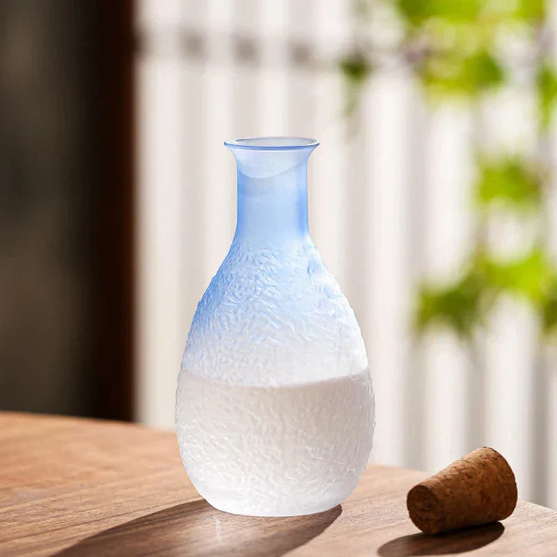 Ombre Blå Glas Sake Sæt med Kande og Kopper