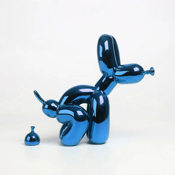 Minimalistisk Ballon Hund Ornament i Glansfuld Hvid