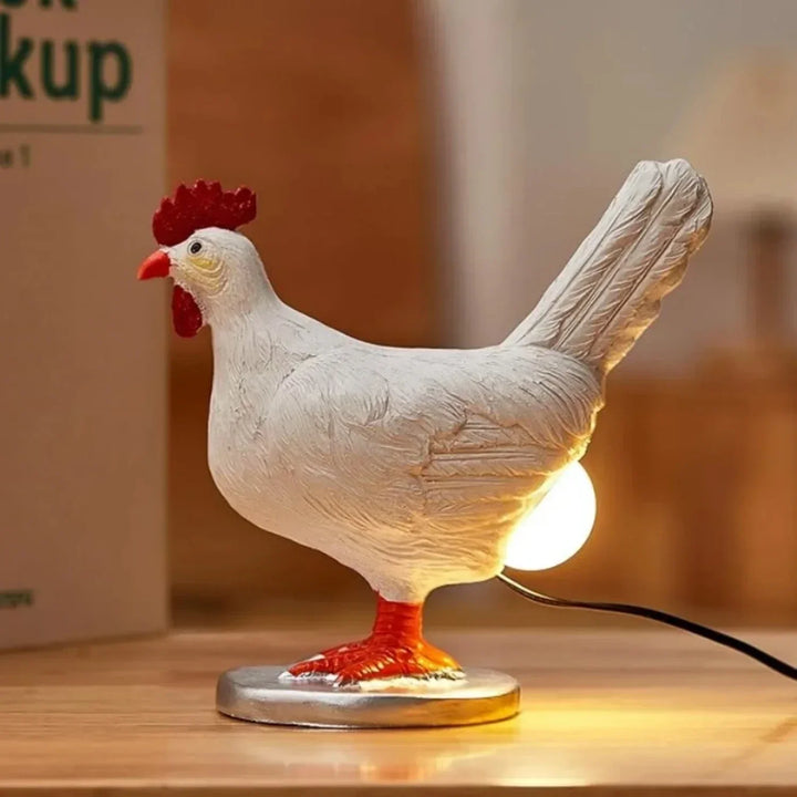Rustik Kylling Bordlampe i ABS med Varmt Lys
