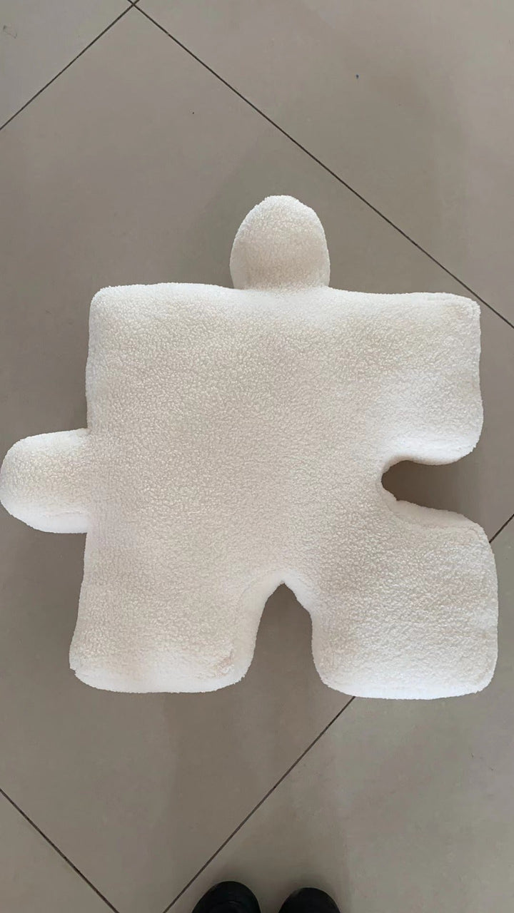Puzzle Block Pude i Jomfruuld og Bomuld 50 x 50 cm