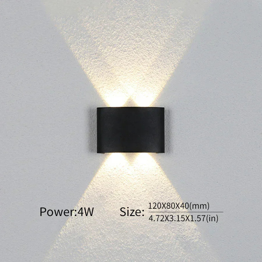 Minimalistisk Aluminium LED Væglampe til Indendørs og Udendørs Brug