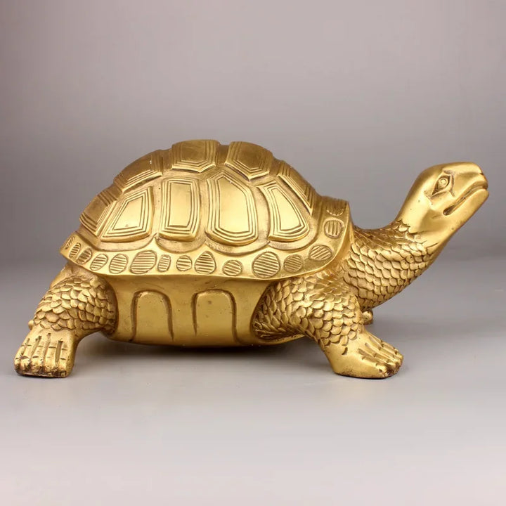 Messing Skildpadde Statue til Feng Shui - Symbol på Lang Levetid og Sundhed