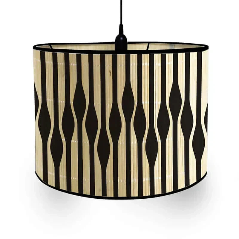 Art Deco Lampeskærm i Bambus og Jern