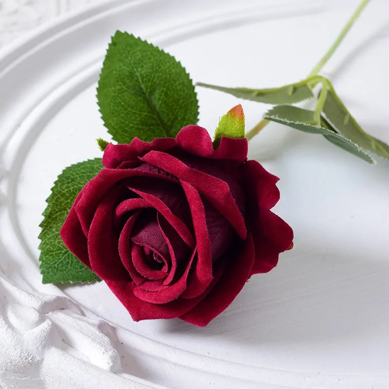 Realistisk Kunstig Rose Bouquet i Velvet - 20 Livagtige Blomster