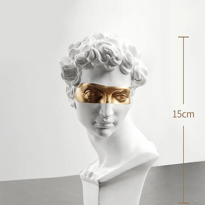David Bust Skulptur i Hvid Gips med Religiøst Tema