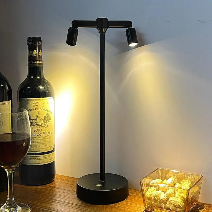 Genopladelig Vintage Bordlampe med Berøringsdæmpning i Sølv